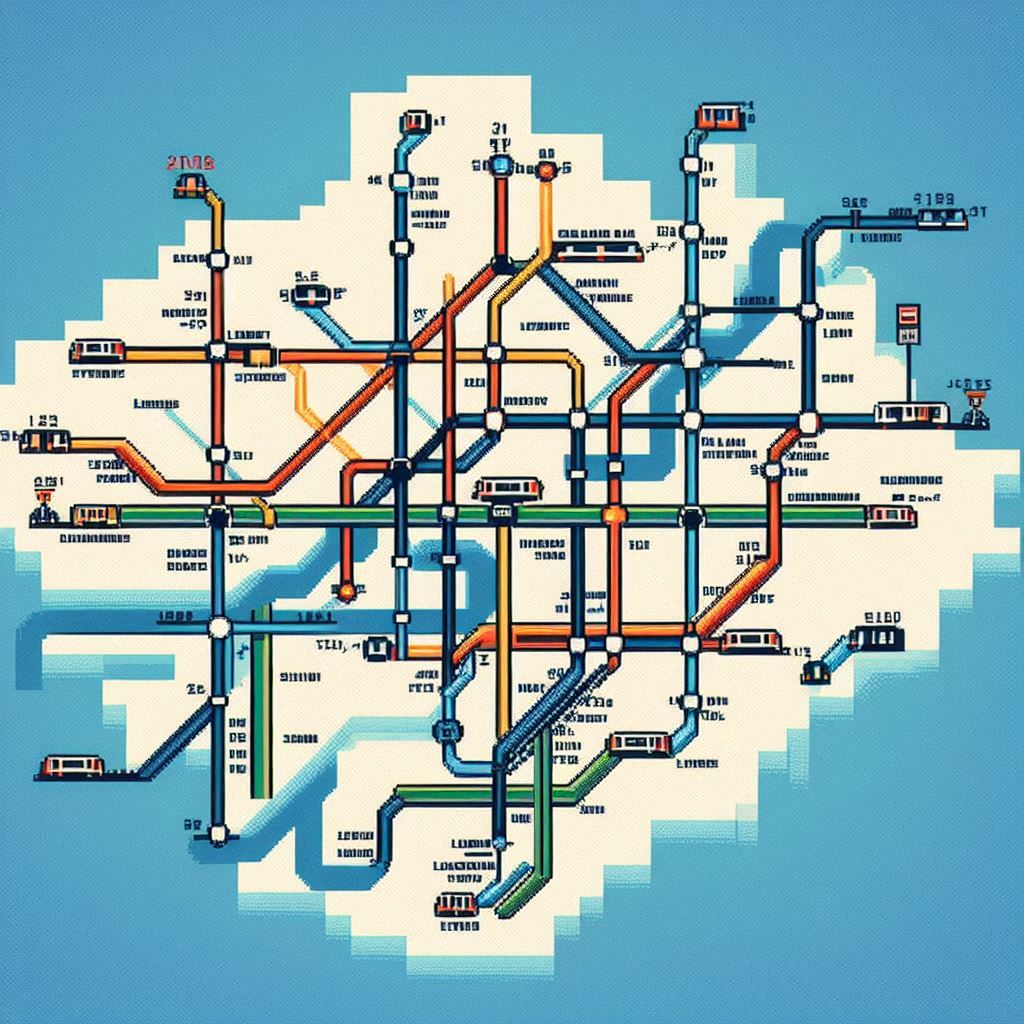 BingAI: London Underground with Pixel Art Theme