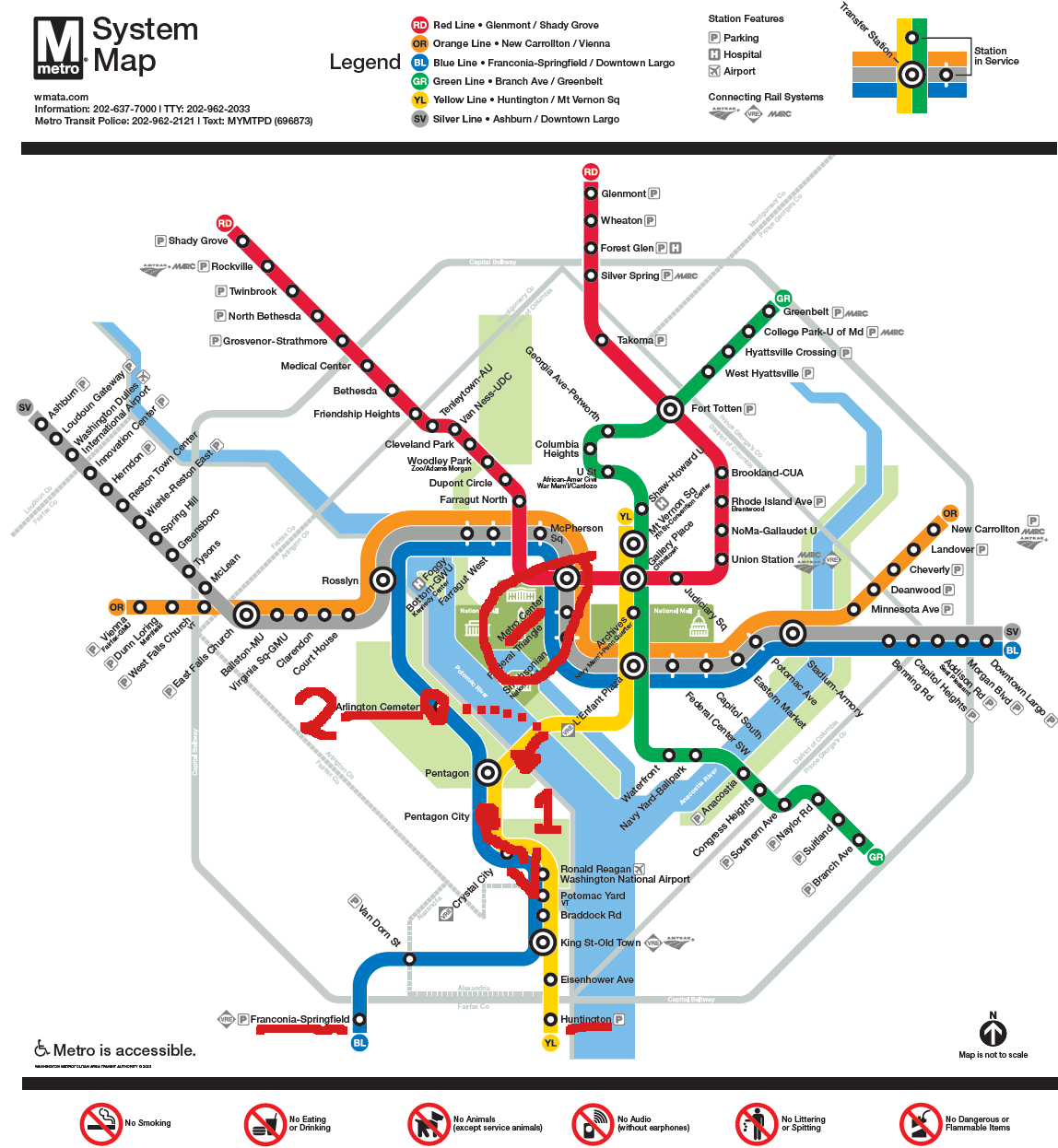 Map of Washington DC Metro