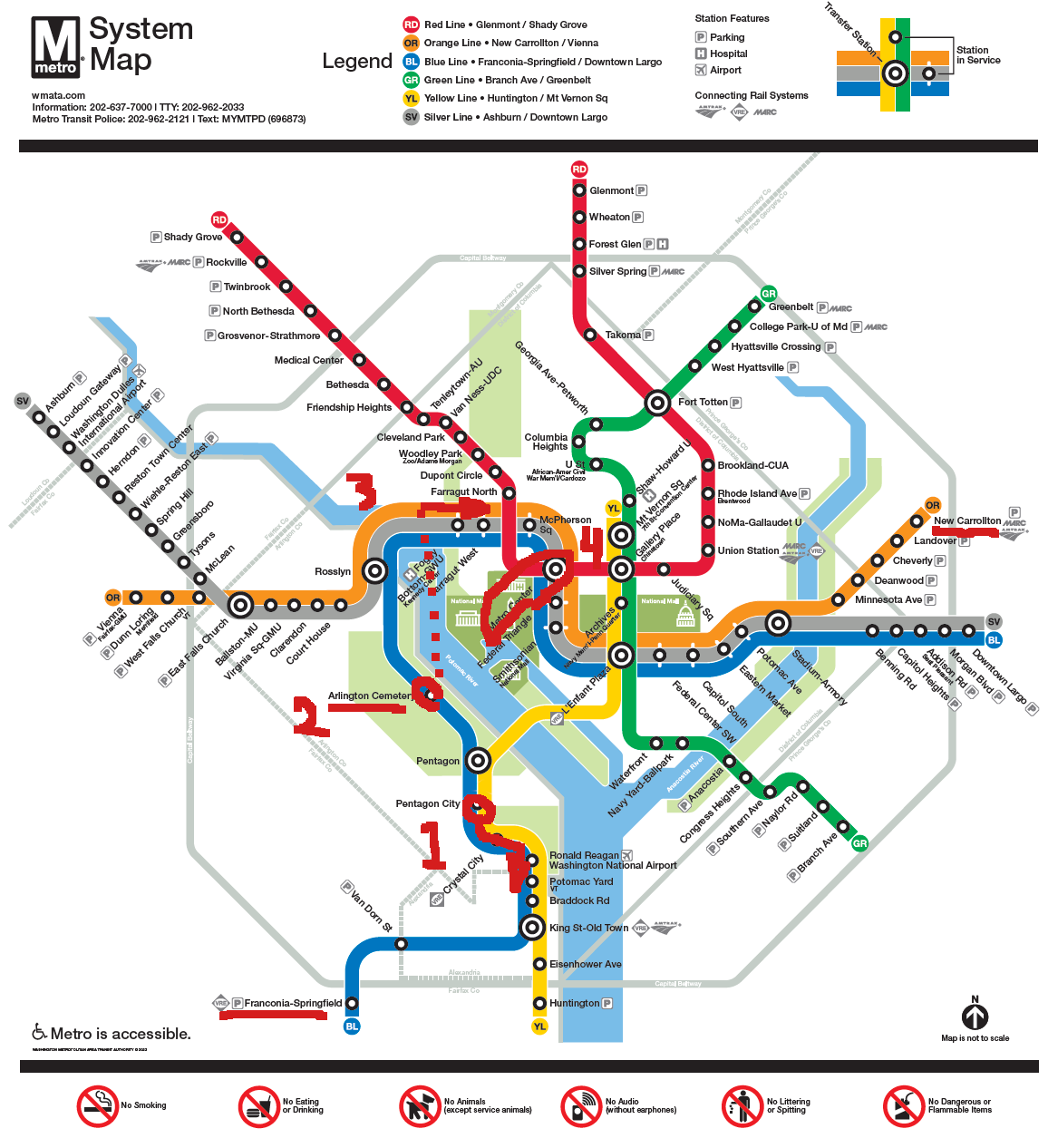 Map of Washington DC Metro