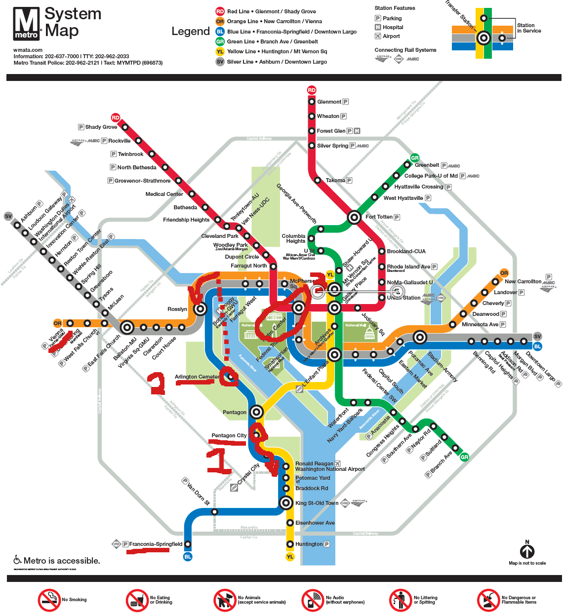 Map of Washington DC Metro