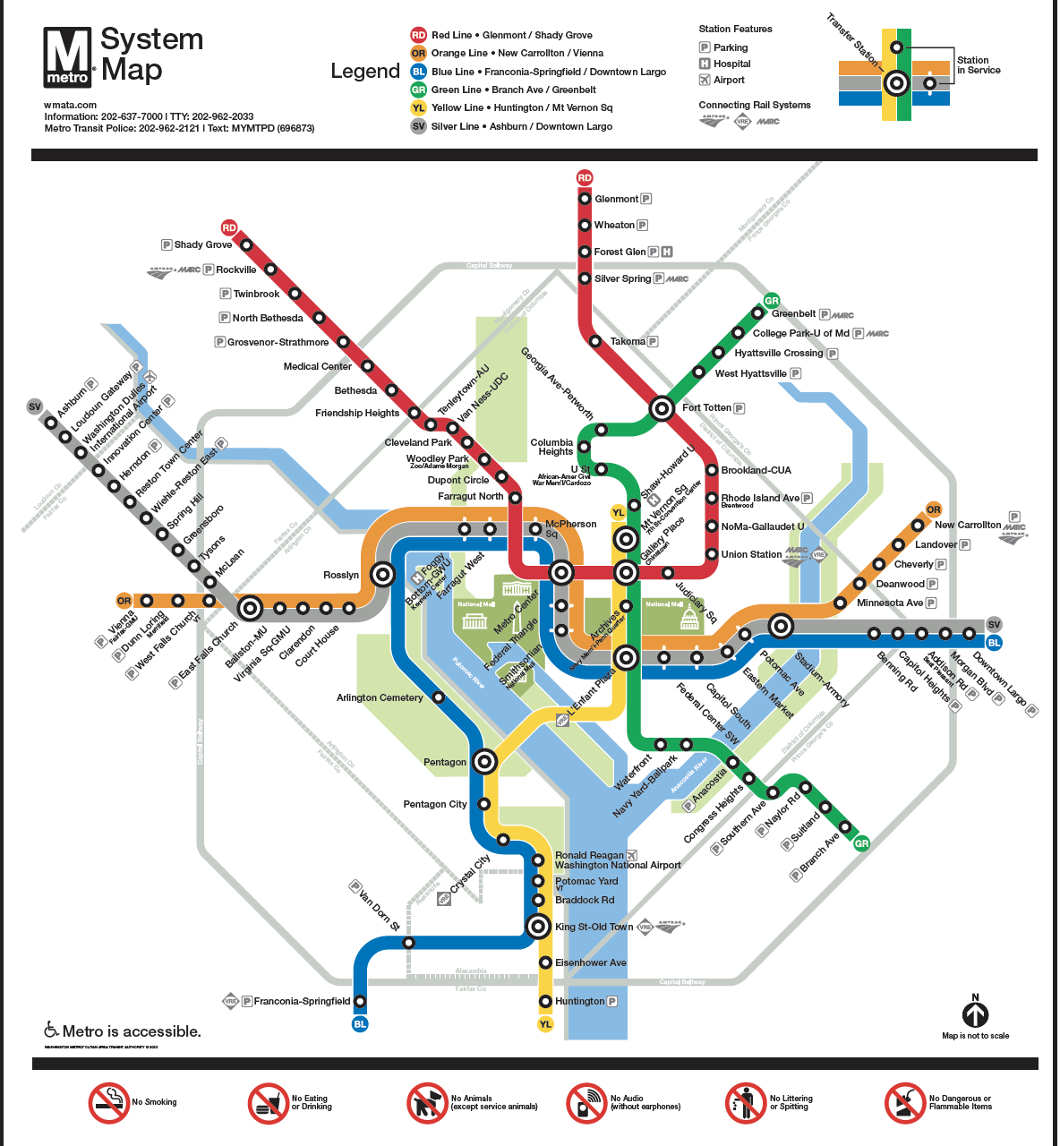 Map of Washington DC Metro