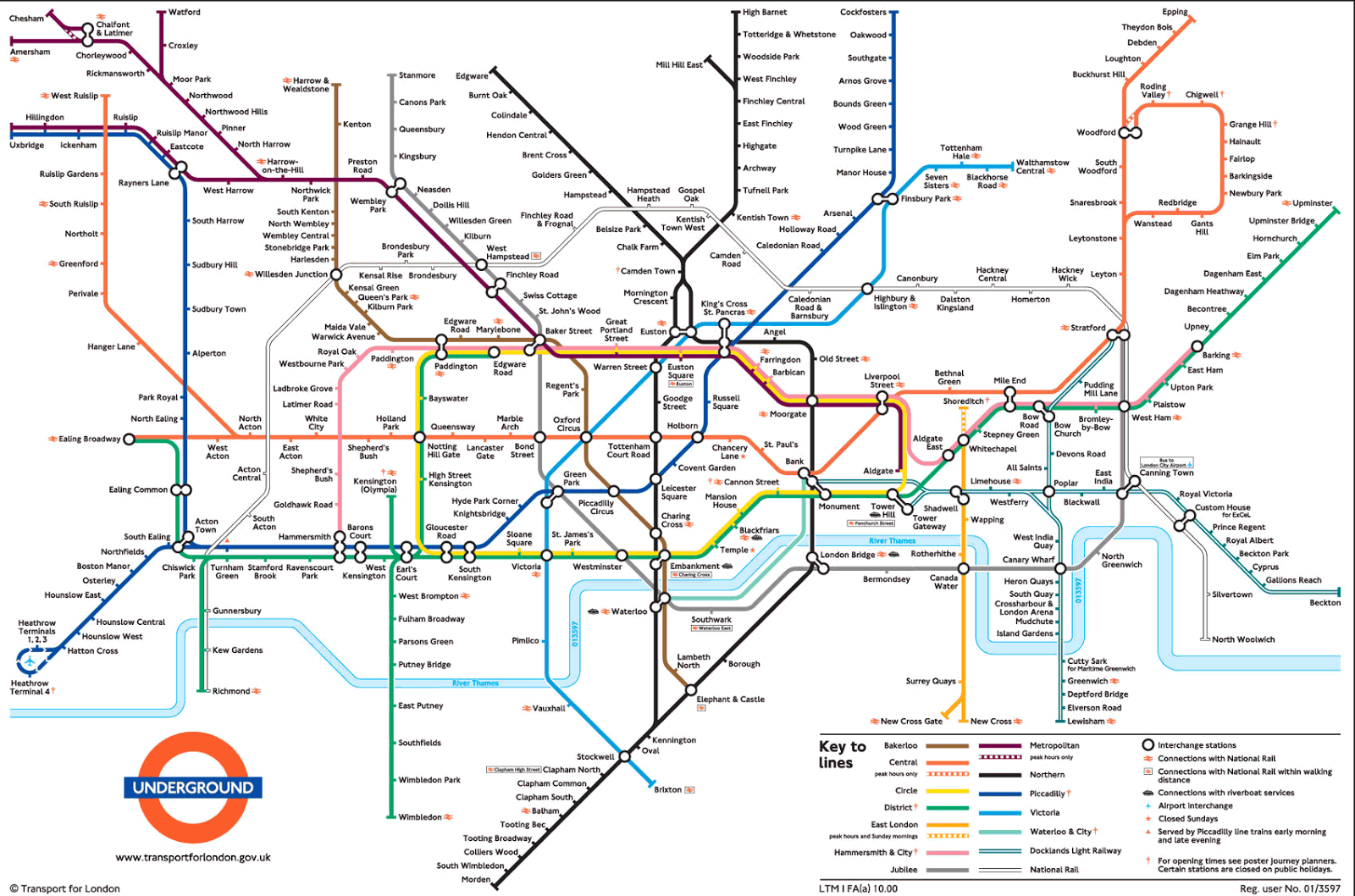 Map of the London Underground